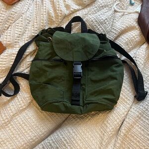 Baggu green backpack with 13” Laptop Sleeve